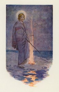 Jézus a parton állt (színes litográfia) alkotó: Harry George Theaker