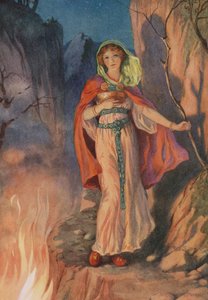 Sigyn, a "Loki és gyermekei végzete" című filmből (színes litográfia)