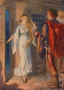 Sir Huldbrand és Undine, az "Undine"-ból (színes litográfia) alkotó: Harry George Theaker