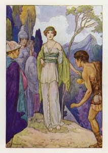 A párizsi ítélet (színes litográfia) alkotó: Harry George Theaker