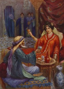 A hercegnő és a varázsló (színes litográfia) alkotó: Harry George Theaker