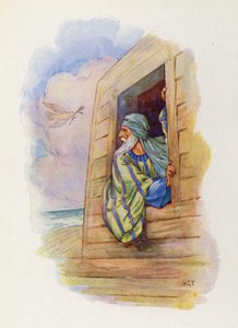 A galamb visszatért, csőrében olajfalevéllel (színes litográfia). alkotó: Harry George Theaker