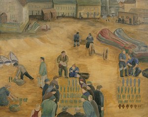 Halakárusítás, 1938 alkotó: Harry Mitten Wilson