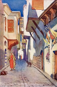 Egy utca Damaszkuszban, Szíriában, 1910 körül, Richard Penlake A Book of Modern Palestine című könyvéből, 1910 körül. alkotó: Harry Morley