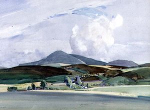 Hegyre néző kilátás (akvarell)