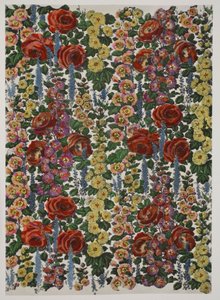 Hollyhocks and Roses, pub. 1933