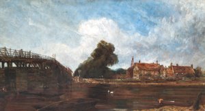 Old Hampton Court Bridge, 1875 körül (akvarell papíron) alkotó: Harry Williams