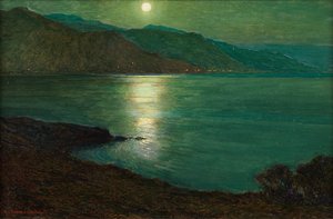 Holdfény – Ventimiglia fényei (olaj, vászon a fedélzeten)