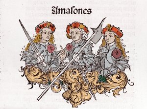 Amazonok a Hartmann Schedel által 1493-ban Nürnbergben nyomtatott „Liber Chronicarum”-ban. alkotó: Hartmann Schedel