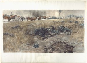 Az arató hold, 1918 körül (szén és akvarell, pasztell, papír)