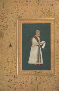 Bijapur Mulla Muhammad Khan Vali portréja, Folio a Shah Jahan albumból, recto: kb. 1620
