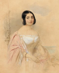 Marie von Tattenbach grófnő portréja, született von Lion, 1840.