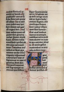 Evangéliumi könyv evangélista portrékkal: Díszített iniciálé, c. 1480.