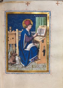 Evangéliumi könyv evangélista portrékkal: Szent Lukács, 1480-1500.