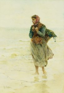 "A Rising Tide, Jetsom és Flotsam": Egy fiatal hínárgyűjtő a víz szélén,