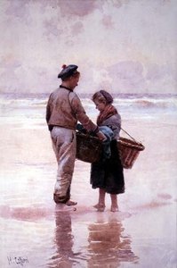 Breton halászgyerekek alkotó: Hector Caffieri