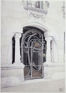 Bejárat a „Castel-Beranger” illusztrációhoz Hector Guimard (1867-1942) könyvéből alkotó: Hector Guimard