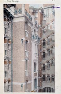 Kilátás a Castel Beranger (1897-1898) épületére, amelyet Hector Guimard (1867-1942) építész mutatott be. alkotó: Hector Guimard