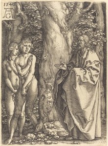 Ádám és Éva elrejtik magukat, 1540. alkotó: Heinrich Aldegrever