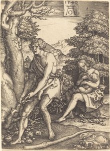 Ádám és Éva a munkában alkotó: Heinrich Aldegrever