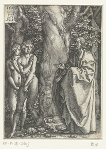 Ádám és Éva szégyellik Ádám és Éva története (sorozat címe) alkotó: Heinrich Aldegrever