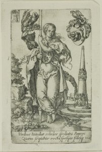 Jótékonyság, az erényektől alkotó: Heinrich Aldegrever