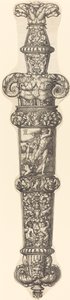 Tervezés egy tőrhüvelyhez Káinnal és Ábellel, 1539. alkotó: Heinrich Aldegrever