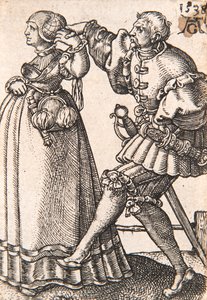 A kis esküvői táncosok sorozatból, 1538. alkotó: Heinrich Aldegrever