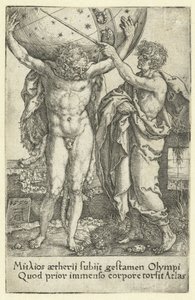 Herkules és Atlasz Hercules munkái (sorozat címe) alkotó: Heinrich Aldegrever
