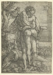 Herkules harcol Achelous folyóistennel Hercules munkái (sorozat címe) alkotó: Heinrich Aldegrever
