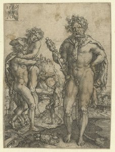 Herkules legyőzi Antaeust Hercules munkái (sorozat címe) alkotó: Heinrich Aldegrever