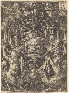 Dísz álarccal, Sas a szatírok között lent, 1549. alkotó: Heinrich Aldegrever