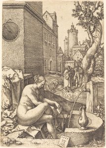 Susanna Meglepte a két öreg, 1555. alkotó: Heinrich Aldegrever