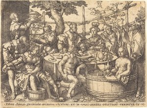A gazdag ember az asztalnál, 1554. alkotó: Heinrich Aldegrever
