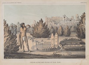 Indiai oltár és a régi Zuni romjai alkotó: Heinrich Baldwin Mollhausen