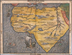 Heinrich Bünting 1592-es cseh nyelvű Afrika térképe