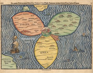 A három kontinens Jeruzsálemmel a világ közepén, 1581
