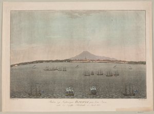 Batavia városa és erődje Jáva szigetén az angol blokád idején, 1800-ban