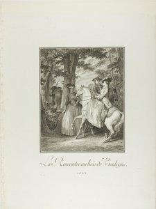 Találkozás a boulogne-i erdőben, a Monument du Costume Physique et Moral de la fin du Dix-huitième siècle című kötetből alkotó: Heinrich Guttenberg