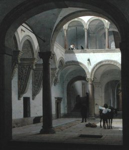 A Palazzo Fava udvara, Bologna alkotó: Heinrich Hansen