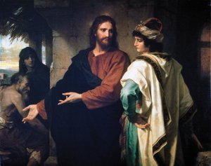 Jézus és a gazdag fiatal uralkodó alkotó: Heinrich Karl Hofmann