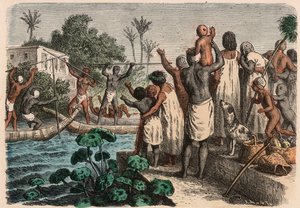 Az ókori Egyiptom: vízi torna, 1866 alkotó: Heinrich Leutemann