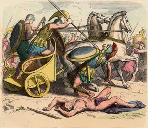 Az ókori Görögország : Görög Katonaság, Görögország a királyok idején, Hadiszekér alkotó: Heinrich Leutemann