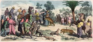 Ókori kelet: Egy perzsa király és kísérete vadászik alkotó: Heinrich Leutemann