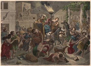 Az ókori Róma: A Vezúv kitörése, i.sz. 79 alkotó: Heinrich Leutemann