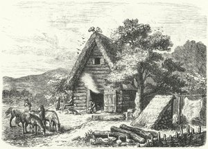 Régi német parasztház (metszet) alkotó: Heinrich Leutemann
