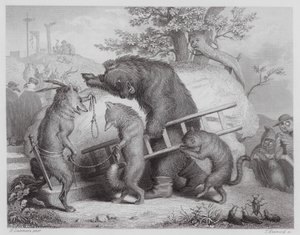 Reynard, a róka: Fox: A kivégzéshez vezető út (metszet) alkotó: Heinrich Leutemann