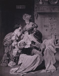 Jelenet Shakespeare A windsori víg feleségek című művéből (III. felvonás, 3. jelenet) (litó) alkotó: Heinrich Lossow