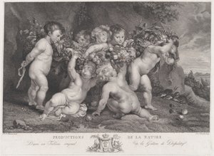 Hét putti gyümölcsfüzért, kb. 1780-87. alkotó: Heinrich Schmitz