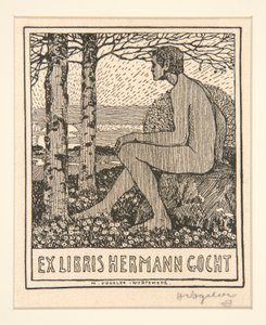 Könyvtábla: Ex Libris Hermann Gocht alkotó: Heinrich Vogeler